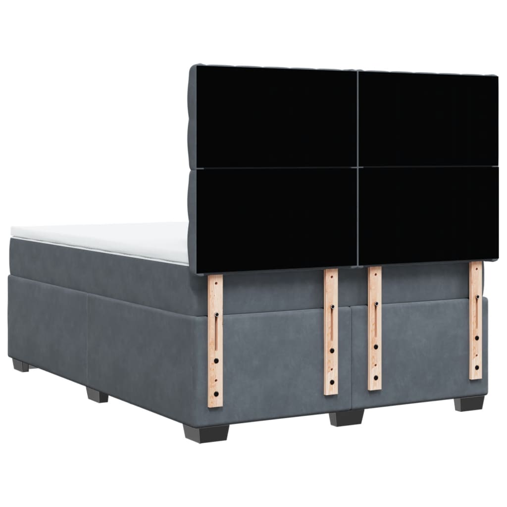 Sommier à lattes de lit et matelas Gris foncé 140x190cm Velours - XIOS