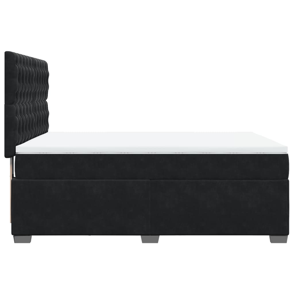 Sommier à lattes de lit avec matelas Noir 140x190 cm Velours - XIOS