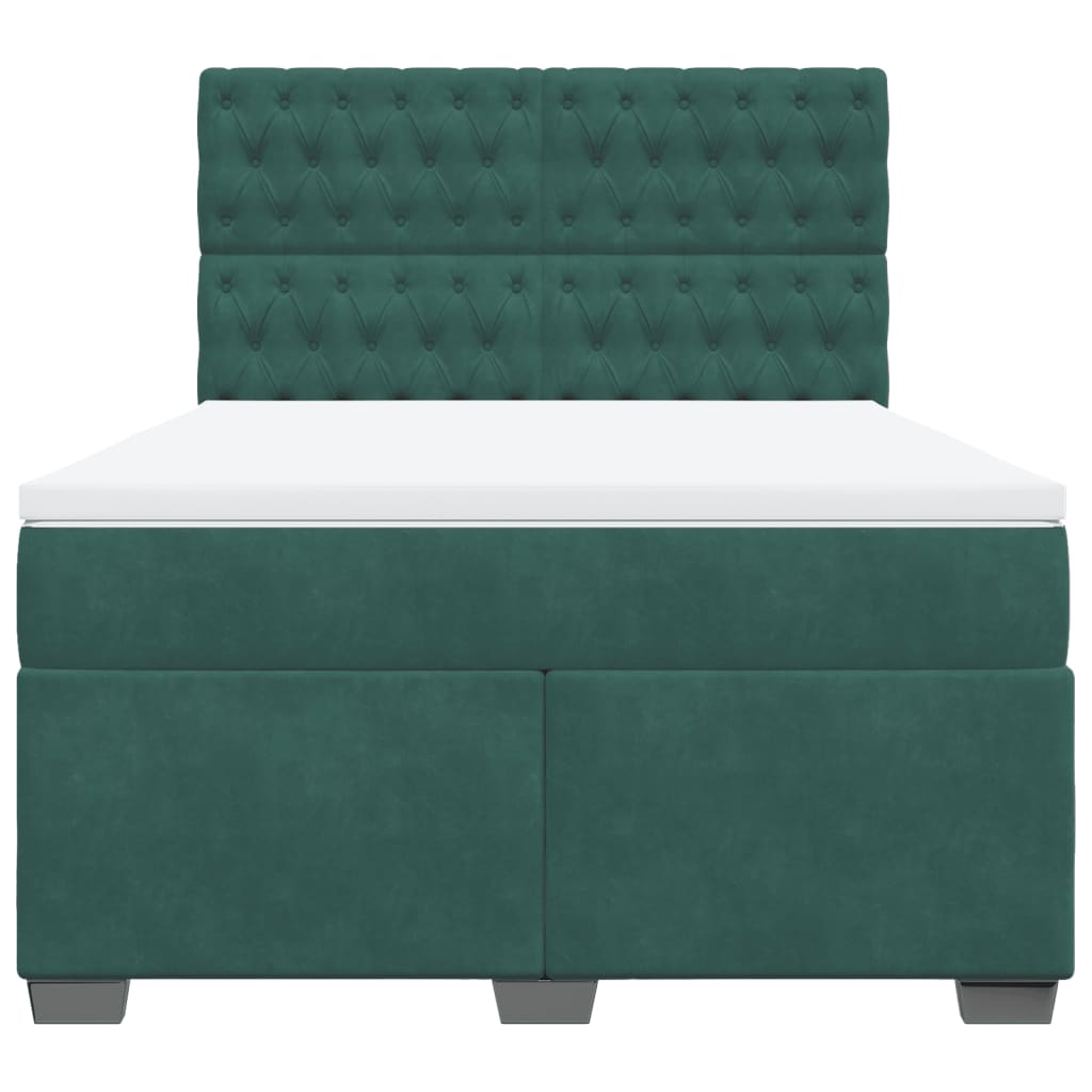 Sommier à lattes de lit et matelas Vert foncé 140x190cm Velours - XIOS