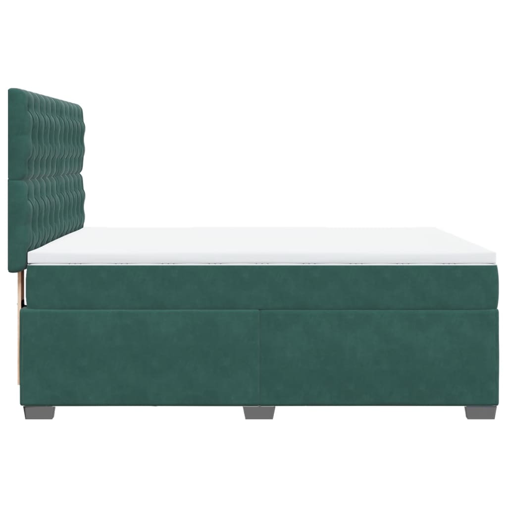 Sommier à lattes de lit et matelas Vert foncé 140x190cm Velours - XIOS