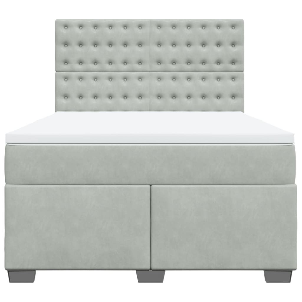 Sommier à lattes de lit et matelas Gris clair 140x190cm Velours - XIOS