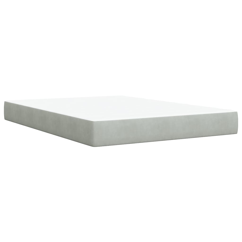 Sommier à lattes de lit et matelas Gris clair 140x190cm Velours - XIOS