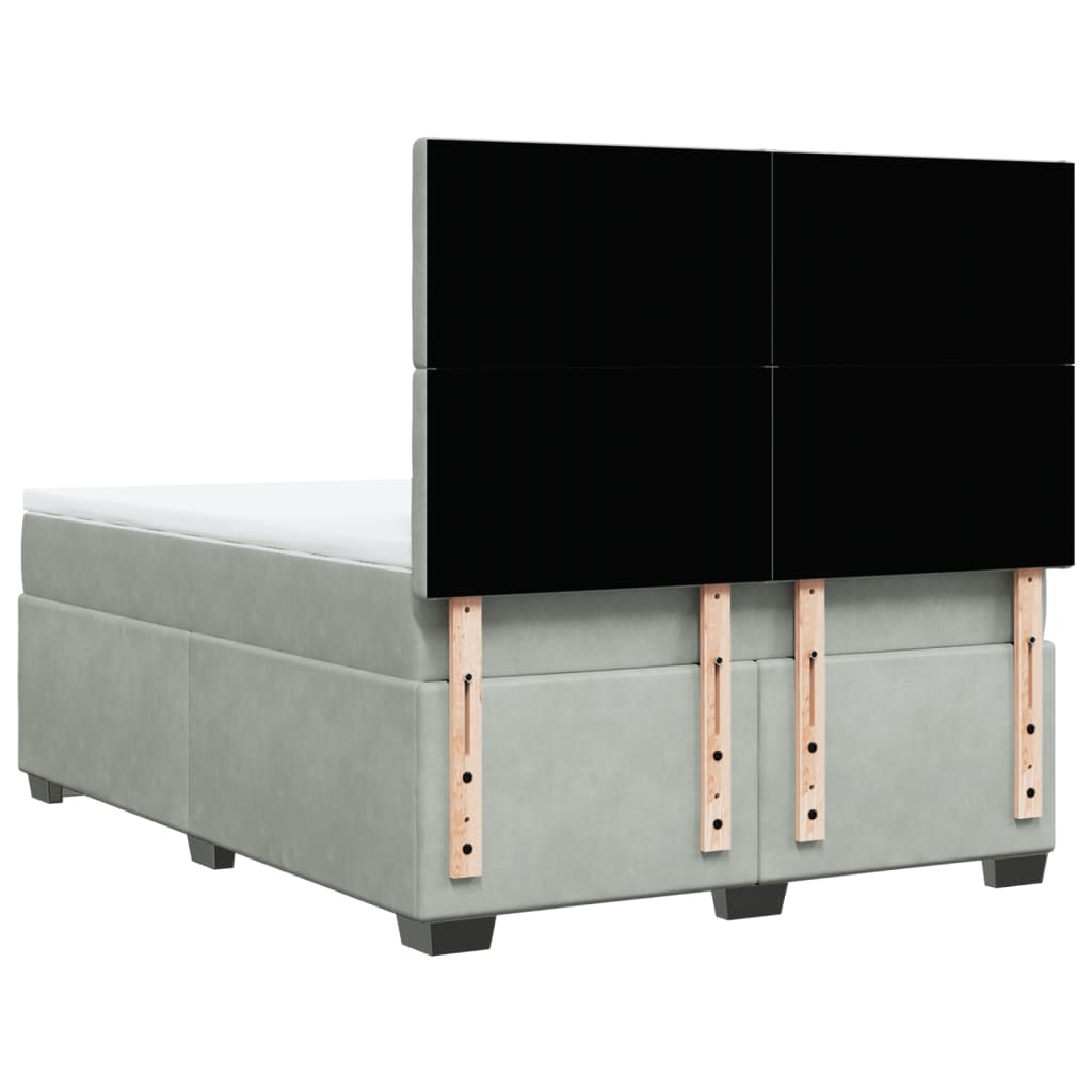 Sommier à lattes de lit et matelas Gris clair 140x190cm Velours - XIOS