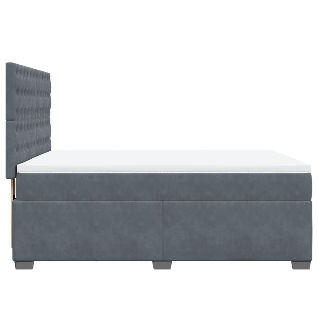 Sommier à lattes de lit et matelas Gris foncé 140x190cm Velours - XIOS