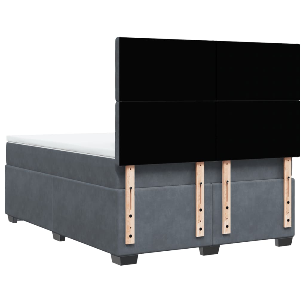 Sommier à lattes de lit et matelas Gris foncé 140x190cm Velours - XIOS