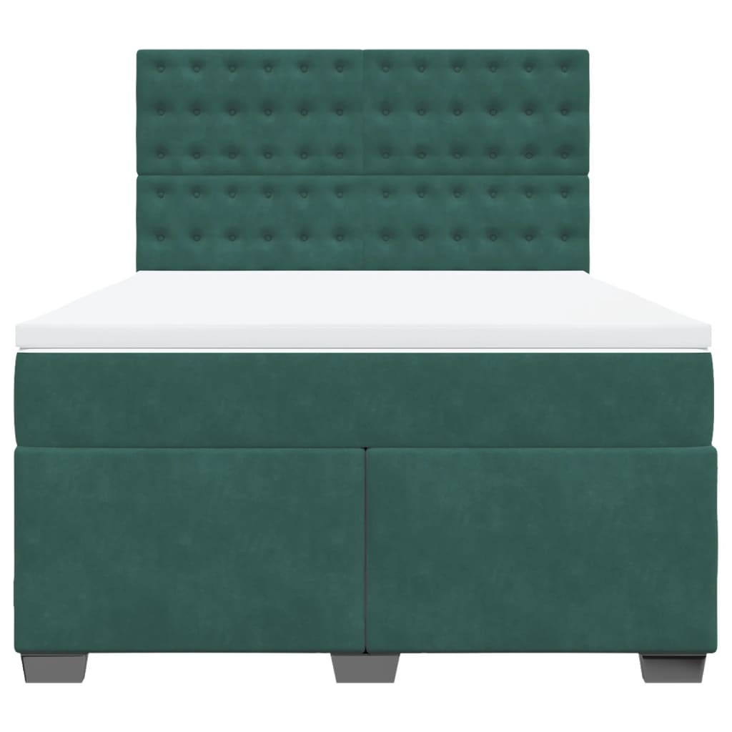 Sommier à lattes de lit et matelas Vert foncé 140x190cm Velours - XIOS