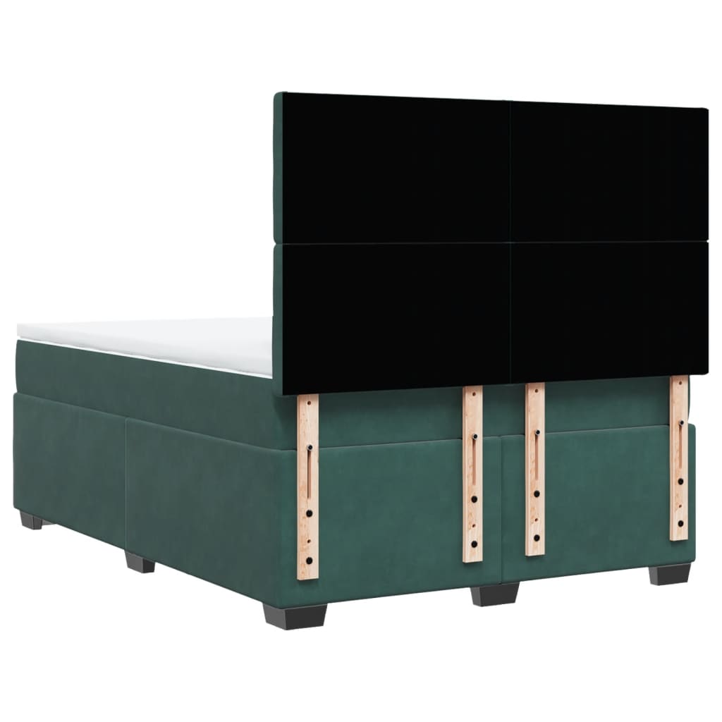 Sommier à lattes de lit et matelas Vert foncé 140x190cm Velours - XIOS