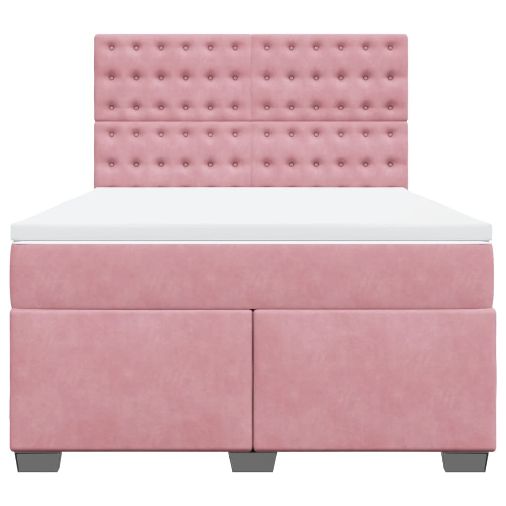 Sommier à lattes de lit avec matelas Rose 140x190 cm Velours - XIOS