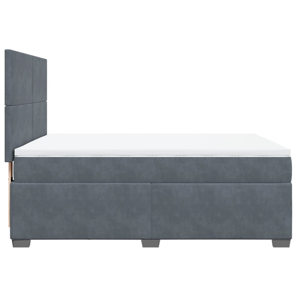 Sommier à lattes de lit et matelas Gris foncé 140x200cm Velours - XIOS