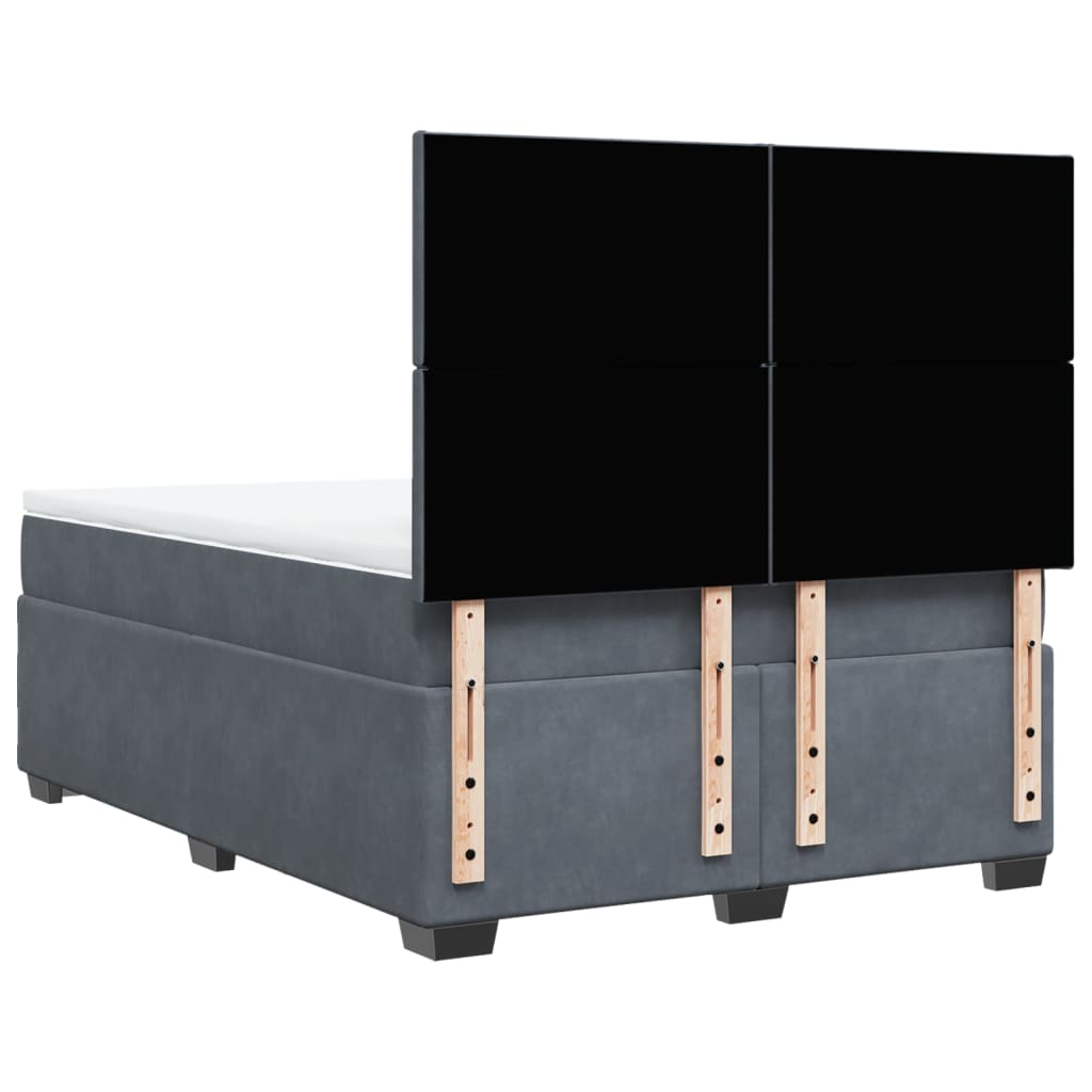 Sommier à lattes de lit et matelas Gris foncé 140x200cm Velours - XIOS