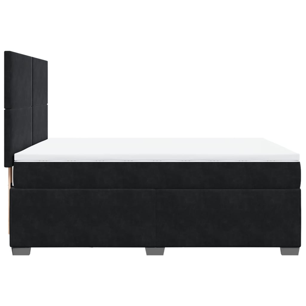 Sommier à lattes de lit avec matelas Noir 140x200 cm Velours - XIOS