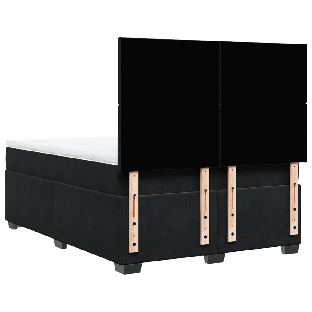 Sommier à lattes de lit avec matelas Noir 140x200 cm Velours - XIOS