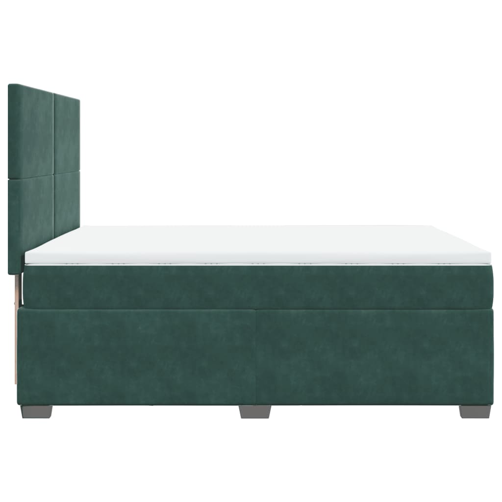 Sommier à lattes de lit et matelas Vert foncé 140x200cm Velours - XIOS