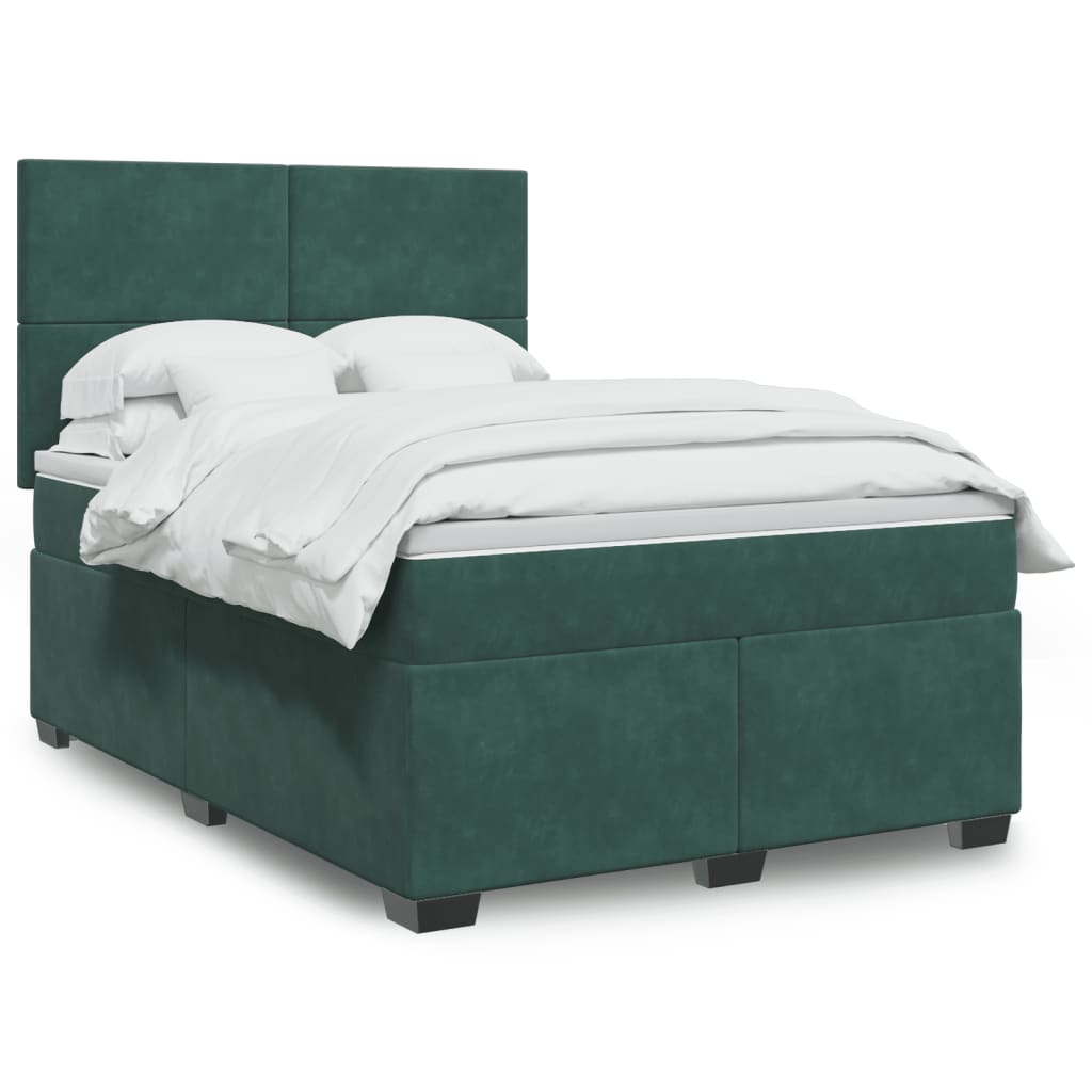 Sommier à lattes de lit et matelas Vert foncé 140x200cm Velours - XIOS