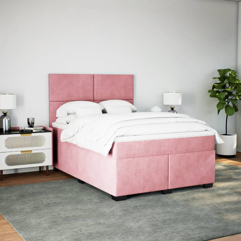Sommier à lattes de lit avec matelas Rose 140x200 cm Velours - XIOS