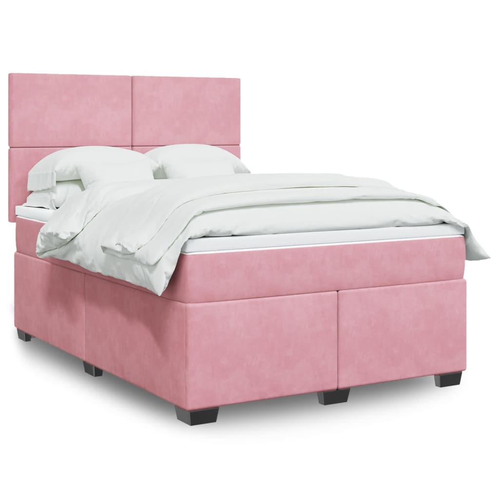 Sommier à lattes de lit avec matelas Rose 140x200 cm Velours - XIOS