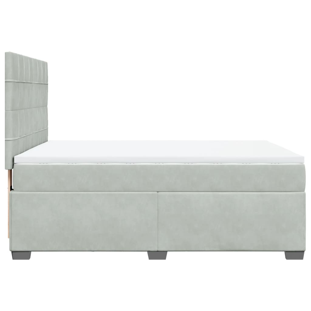 Sommier à lattes de lit et matelas Gris clair 140x200cm Velours - XIOS