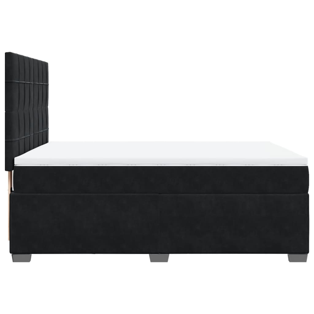 Sommier à lattes de lit avec matelas Noir 140x200 cm Velours - XIOS