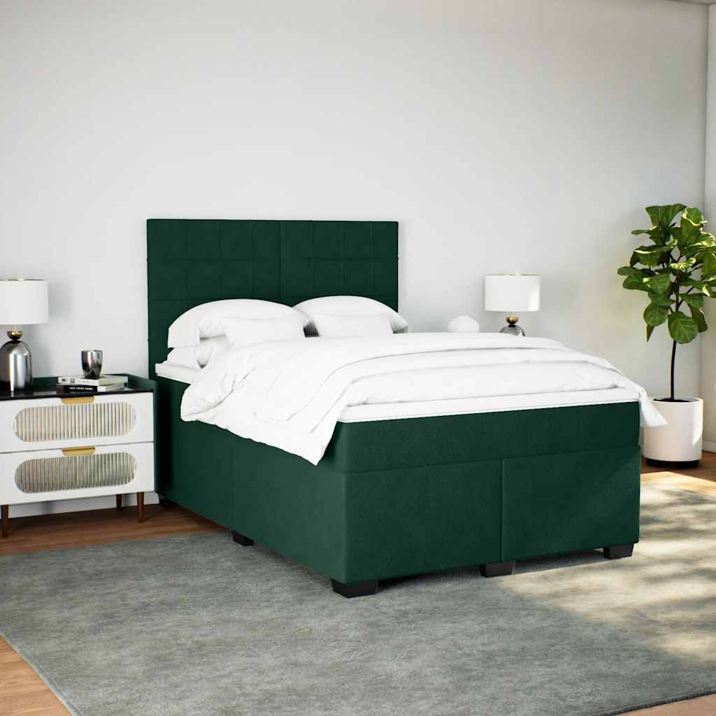 Sommier à lattes de lit et matelas Vert foncé 140x200cm Velours - XIOS