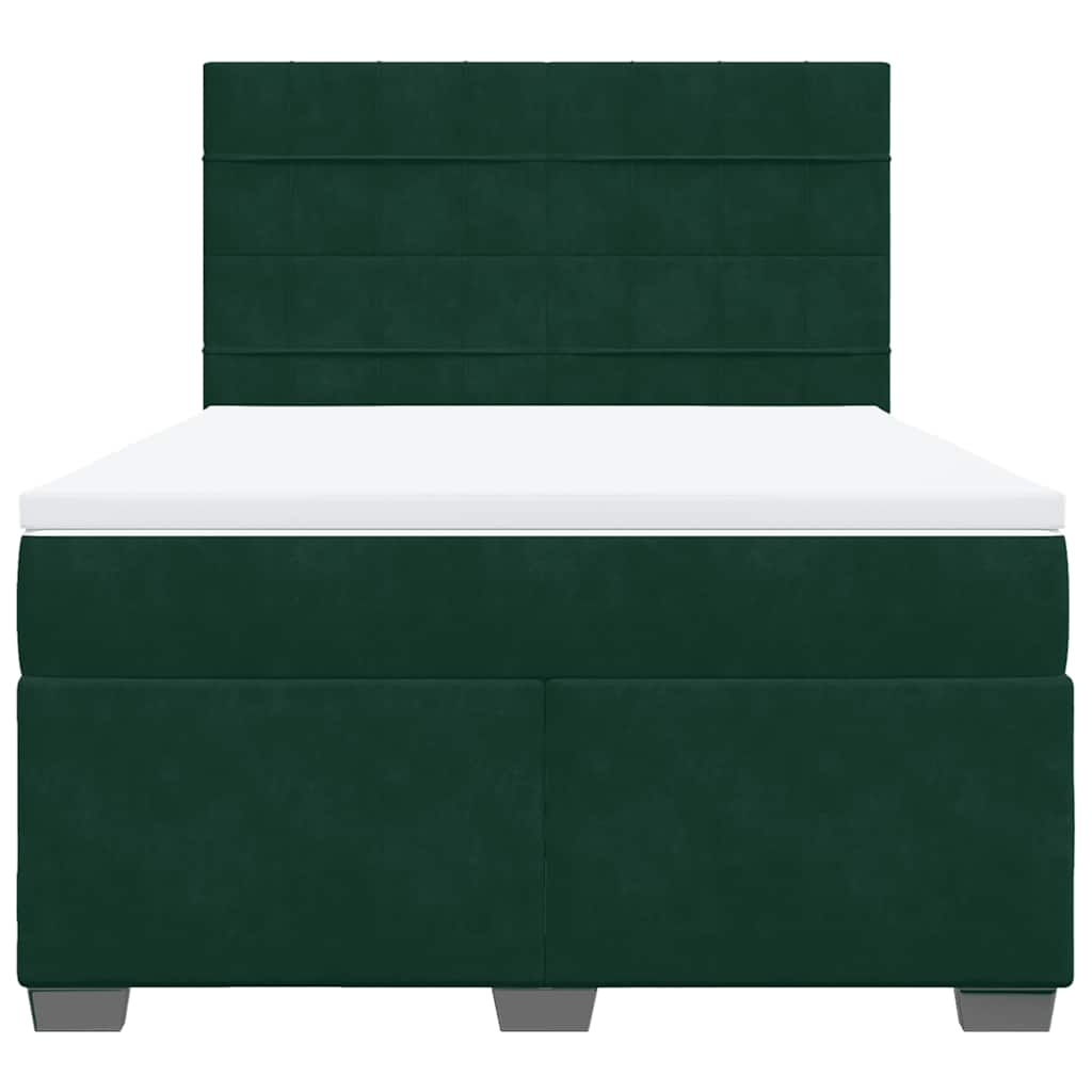 Sommier à lattes de lit et matelas Vert foncé 140x200cm Velours - XIOS