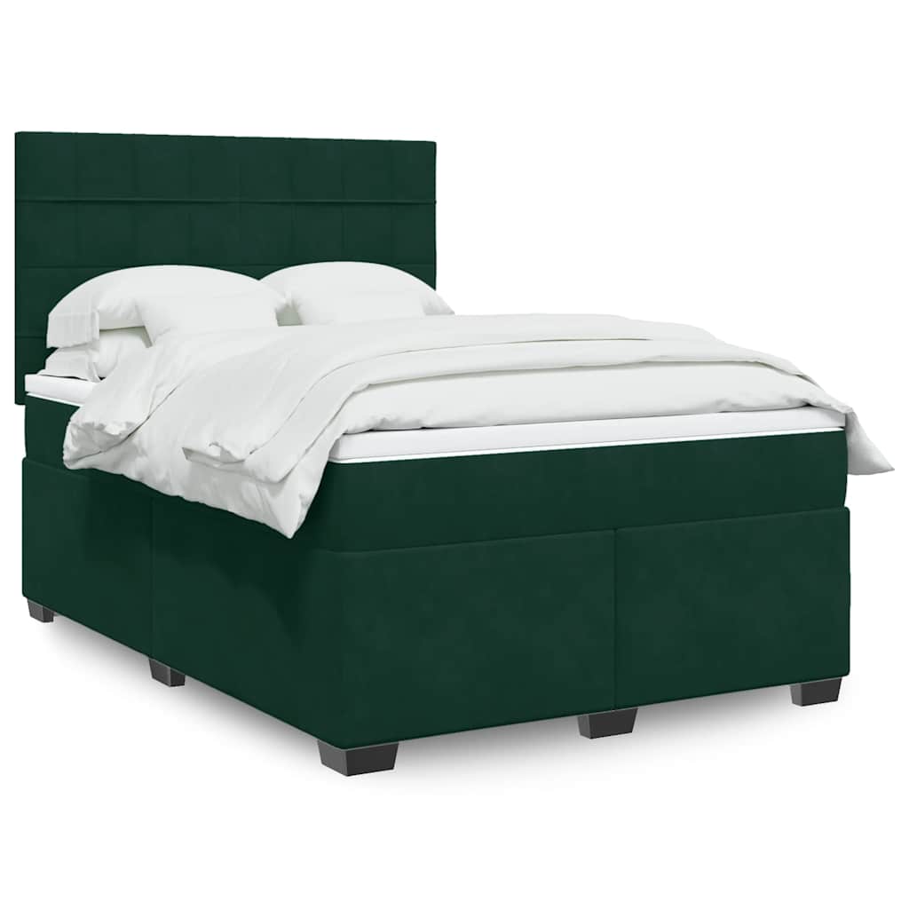 Sommier à lattes de lit et matelas Vert foncé 140x200cm Velours - XIOS