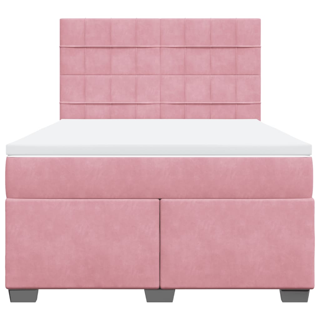Sommier à lattes de lit avec matelas Rose 140x200 cm Velours - XIOS
