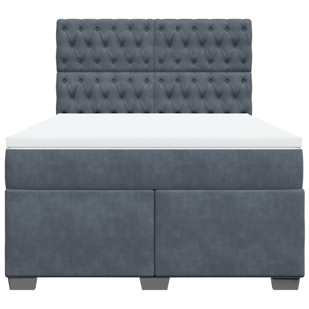 Sommier à lattes de lit et matelas Gris foncé 140x200cm Velours - XIOS