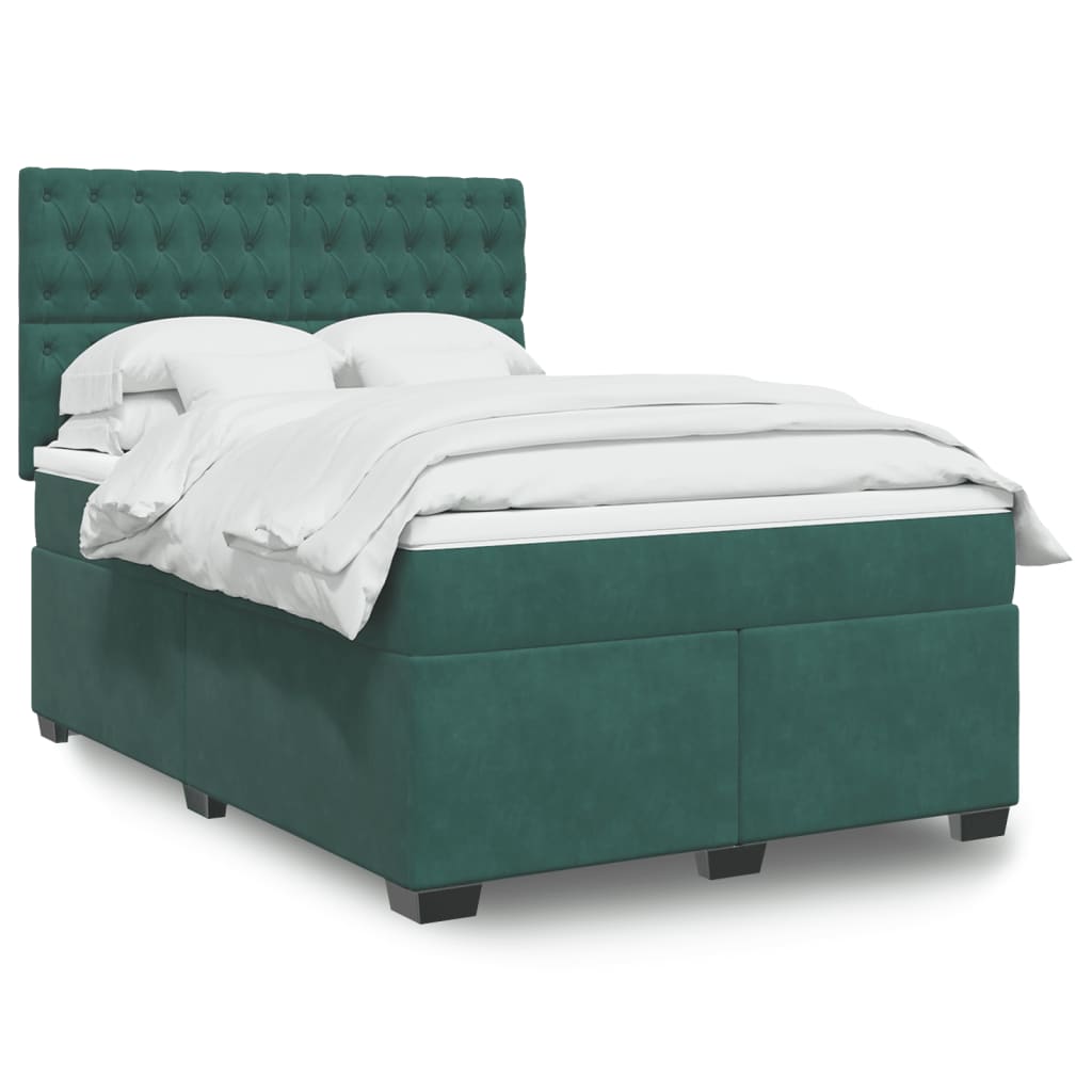 Sommier à lattes de lit et matelas Vert foncé 140x200cm Velours - XIOS
