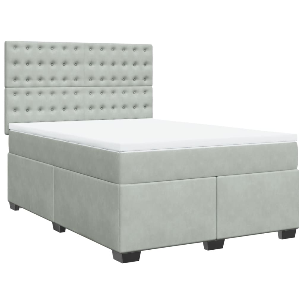Sommier à lattes de lit et matelas Gris clair 140x200cm Velours - XIOS