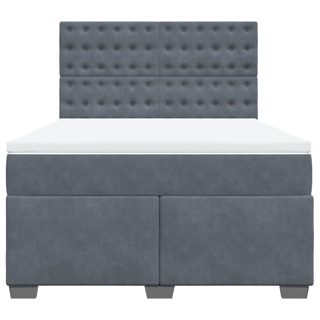 Sommier à lattes de lit et matelas Gris foncé 140x200cm Velours - XIOS