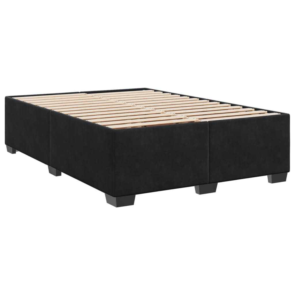 Sommier à lattes de lit avec matelas Noir 140x200 cm Velours - XIOS
