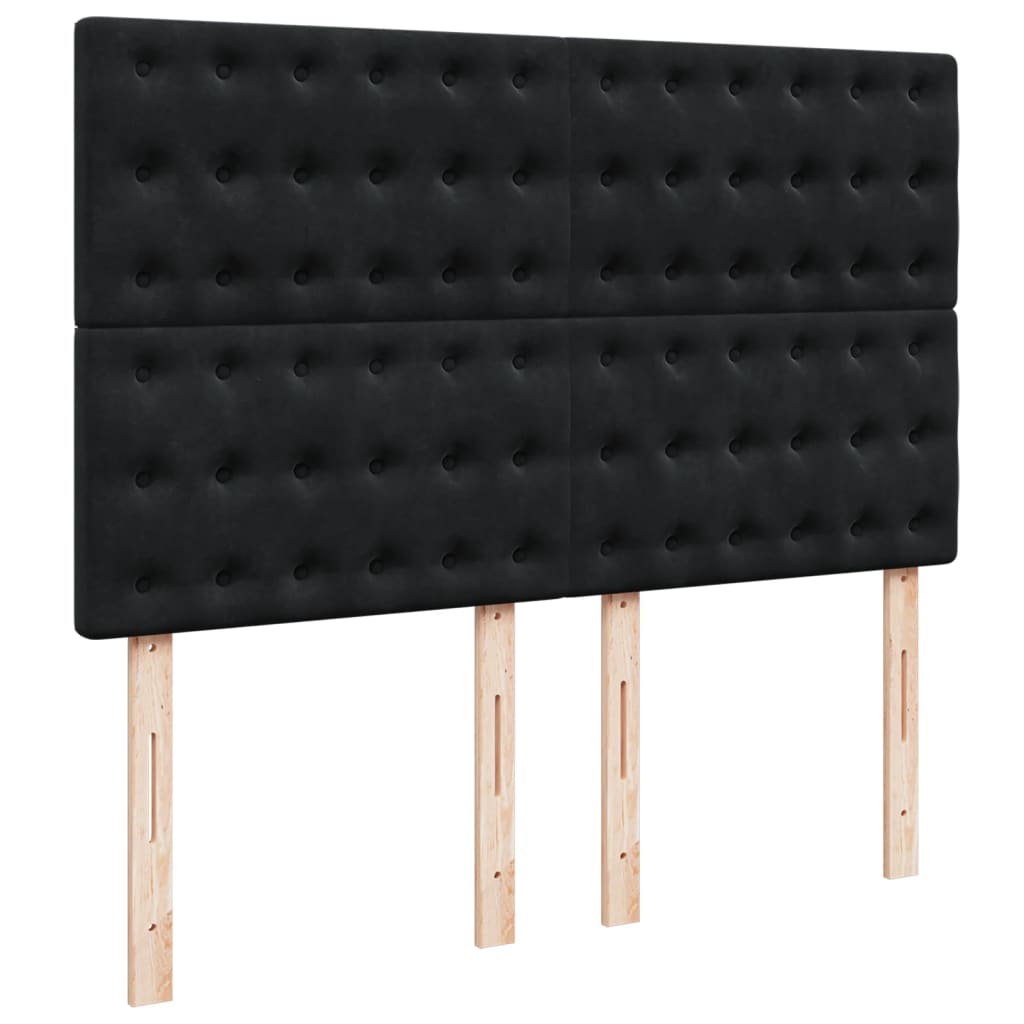 Sommier à lattes de lit avec matelas Noir 140x200 cm Velours - XIOS