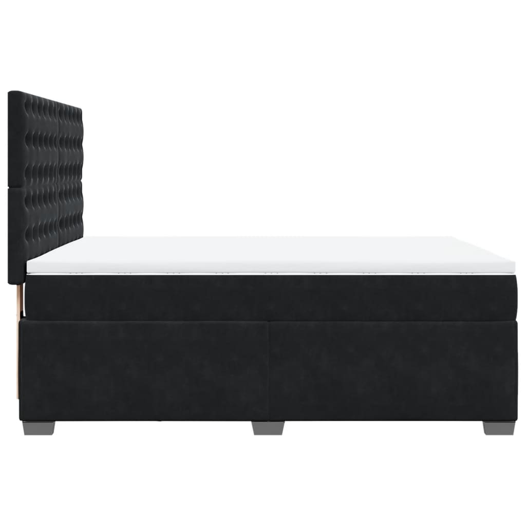 Sommier à lattes de lit avec matelas Noir 140x200 cm Velours - XIOS