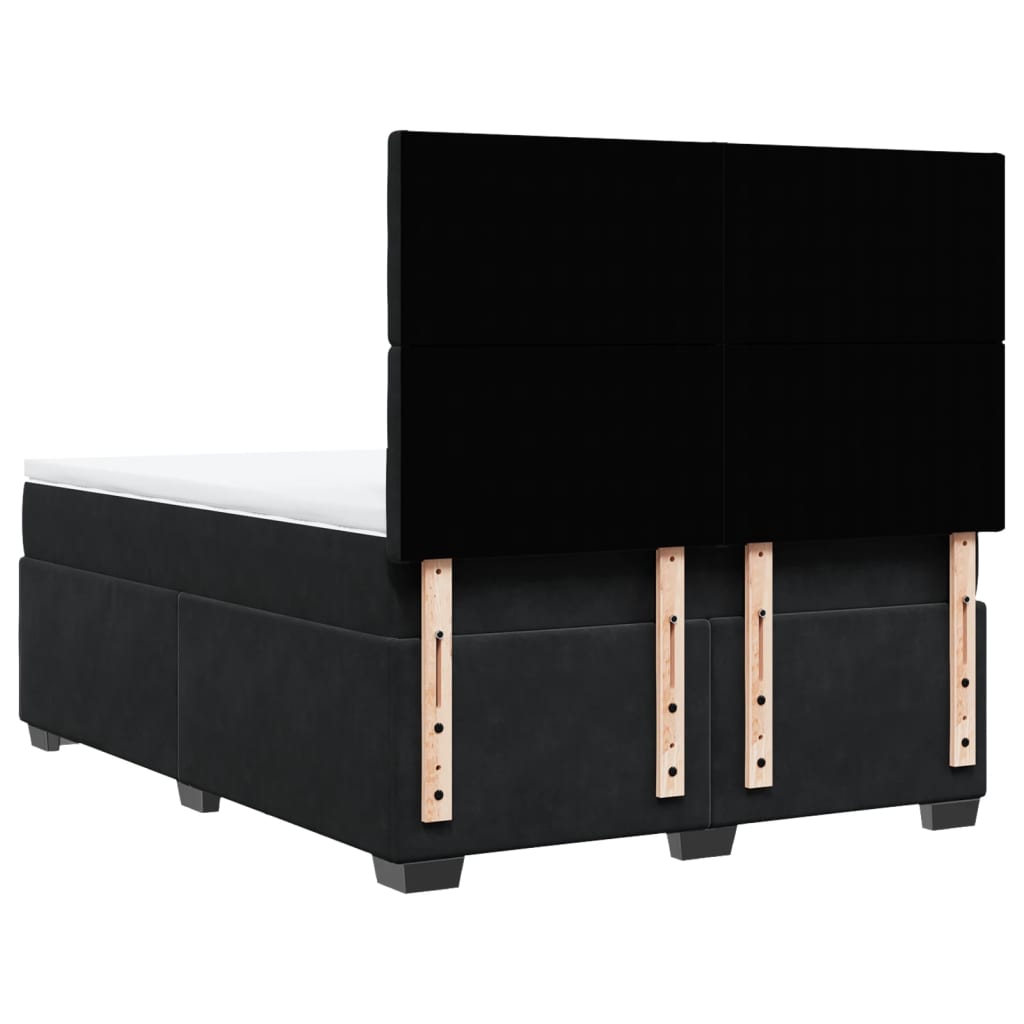 Sommier à lattes de lit avec matelas Noir 140x200 cm Velours - XIOS