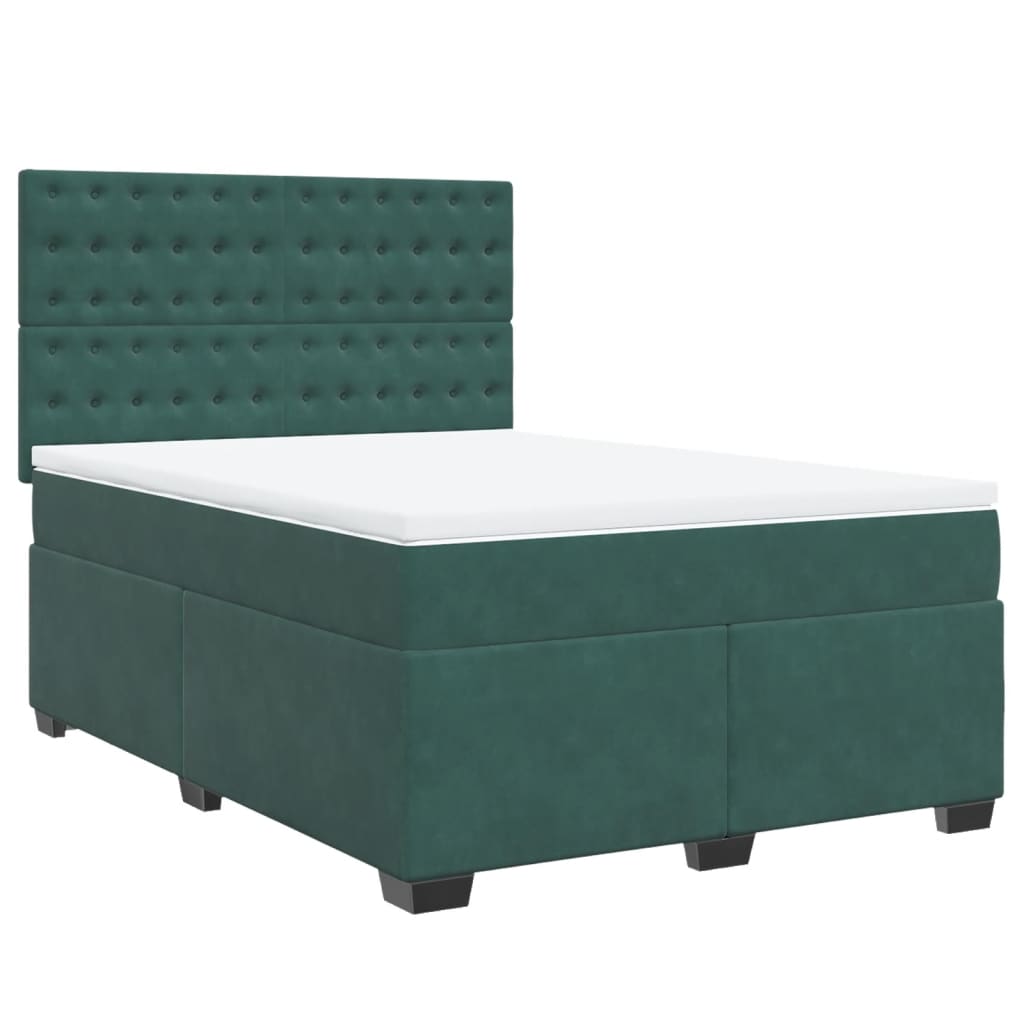 Sommier à lattes de lit et matelas Vert foncé 140x200cm Velours - XIOS
