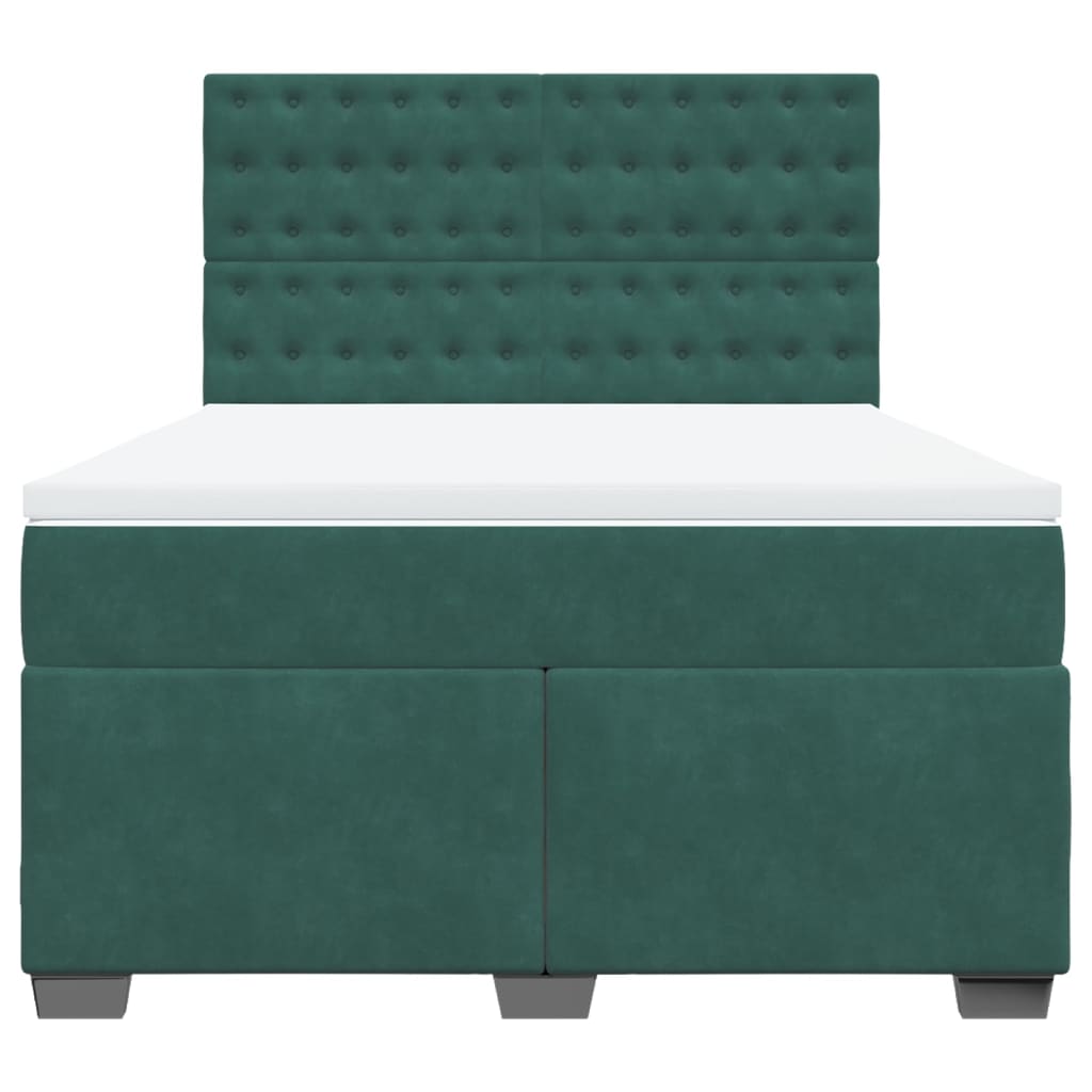 Sommier à lattes de lit et matelas Vert foncé 140x200cm Velours - XIOS