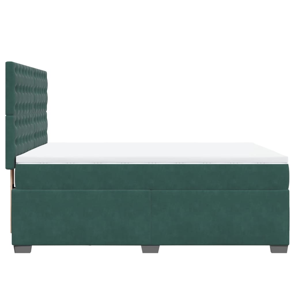 Sommier à lattes de lit et matelas Vert foncé 140x200cm Velours - XIOS