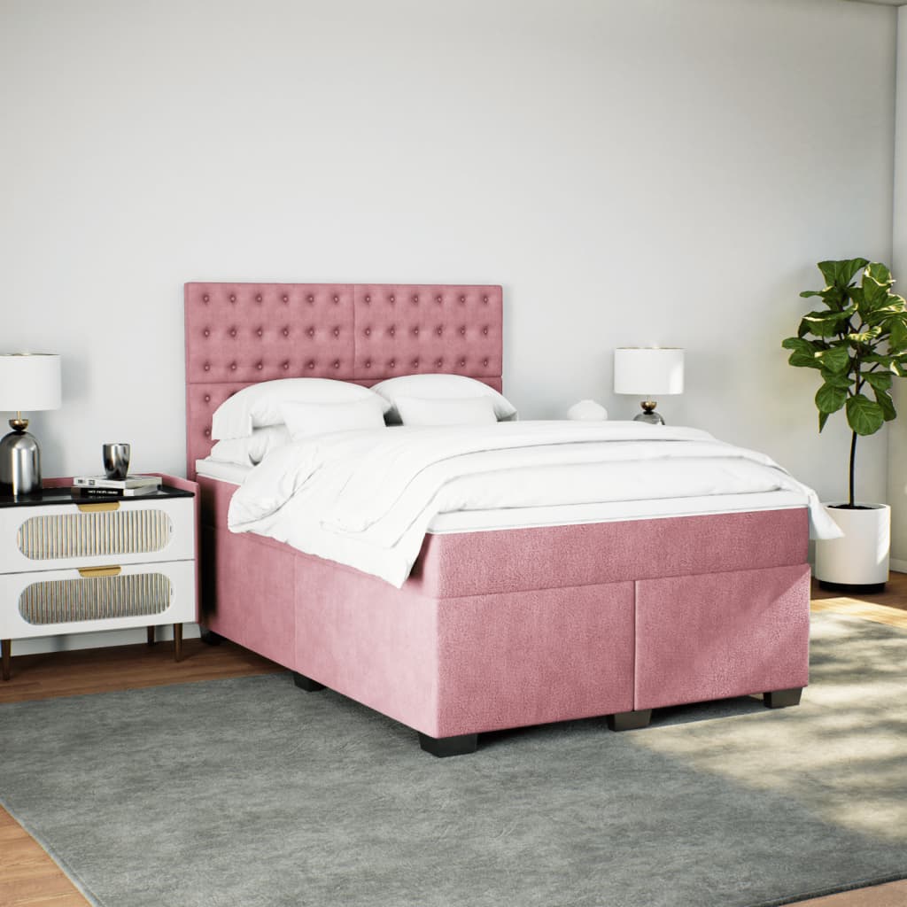 Sommier à lattes de lit avec matelas Rose 140x200 cm Velours - XIOS