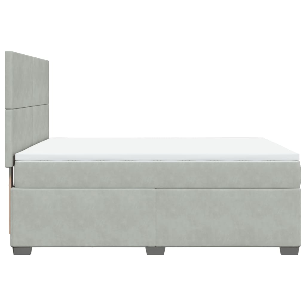 Sommier à lattes de lit et matelas Gris clair 160x200cm Velours - XIOS