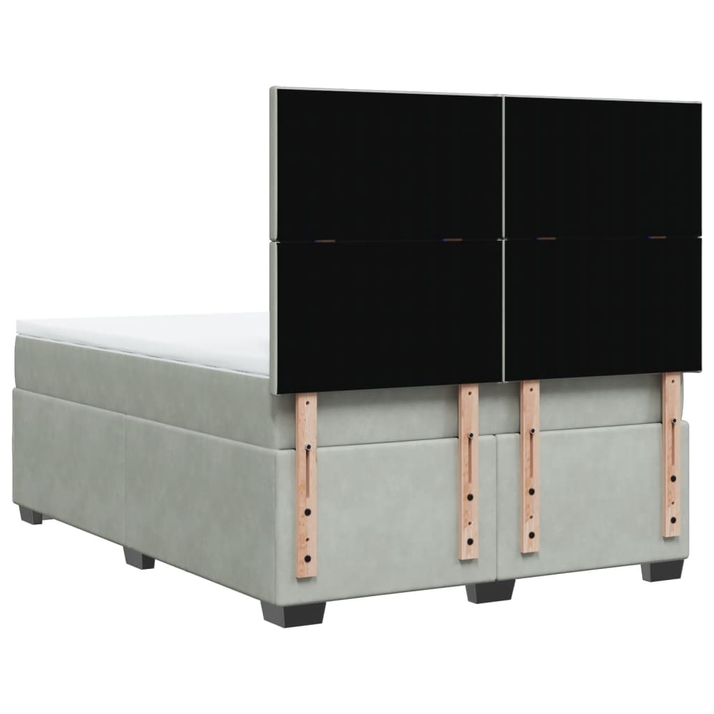 Sommier à lattes de lit et matelas Gris clair 160x200cm Velours - XIOS