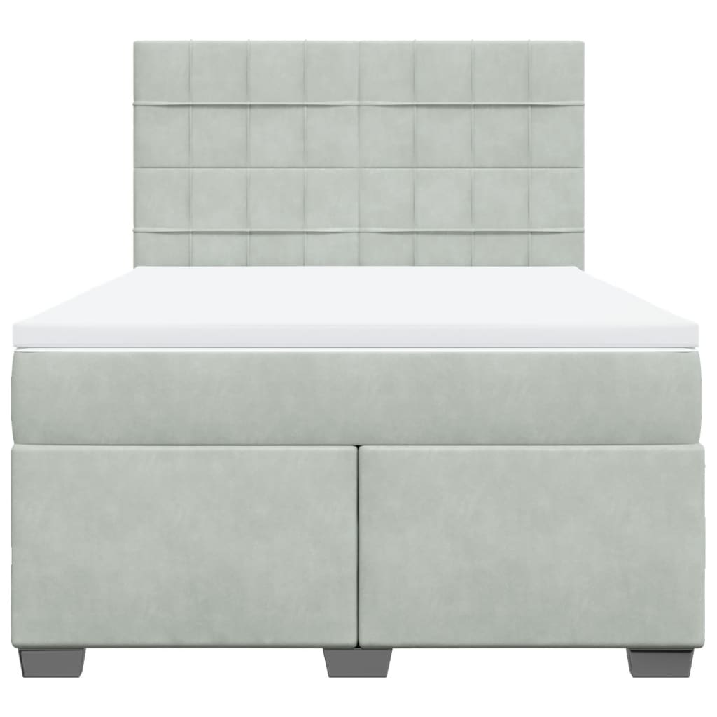 Sommier à lattes de lit et matelas Gris clair 160x200cm Velours - XIOS