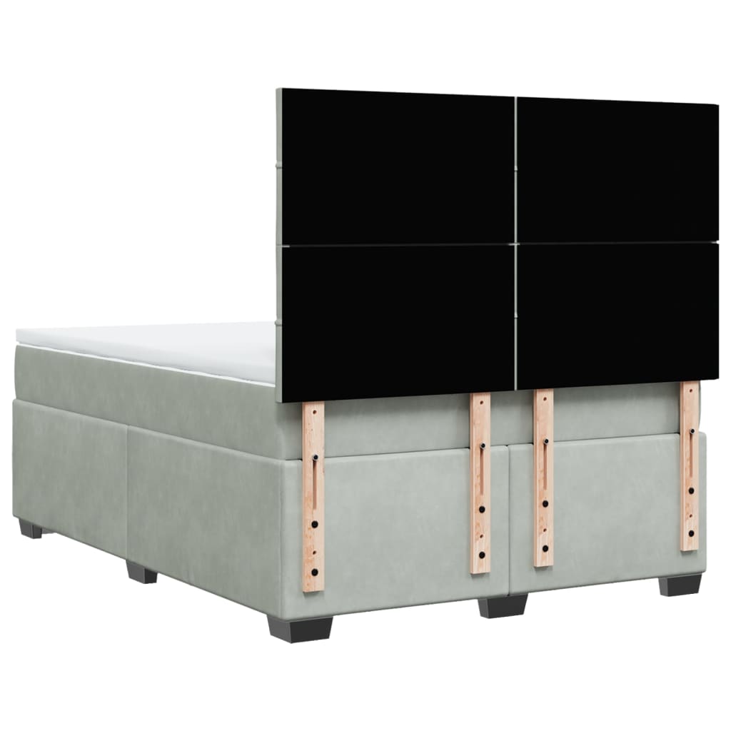 Sommier à lattes de lit et matelas Gris clair 160x200cm Velours - XIOS