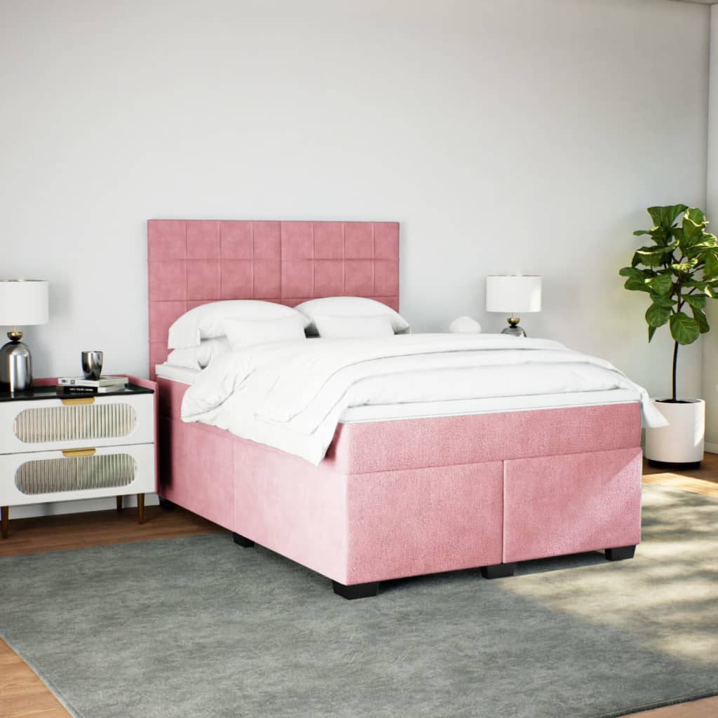 Sommier à lattes de lit avec matelas Rose 160x200 cm Velours - XIOS
