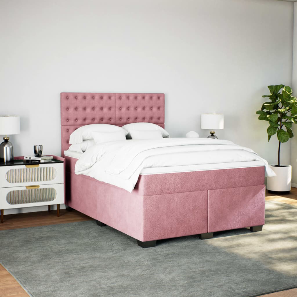 Sommier à lattes de lit avec matelas Rose 160x200 cm Velours - XIOS