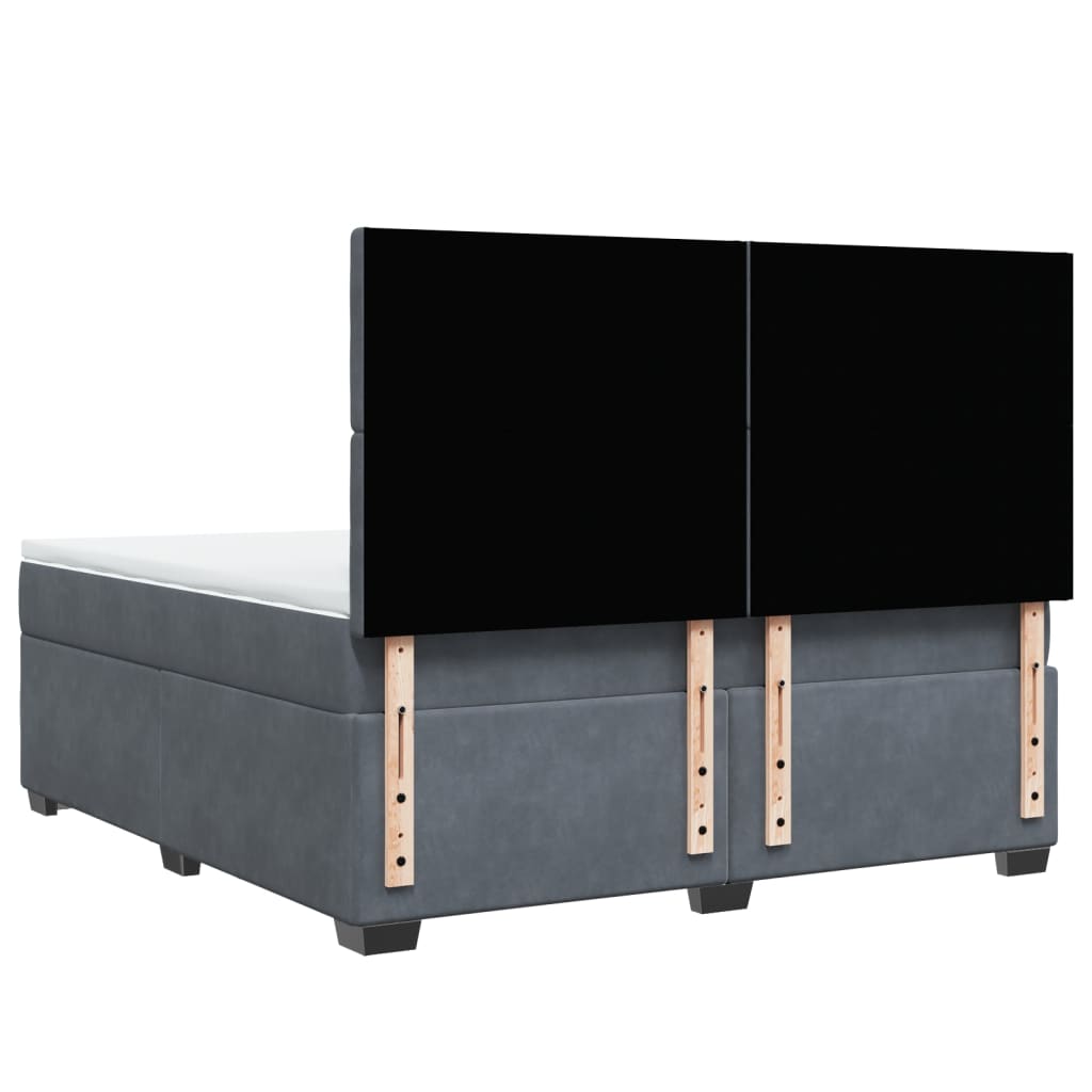 Sommier à lattes de lit et matelas Gris foncé 180x200cm Velours - XIOS