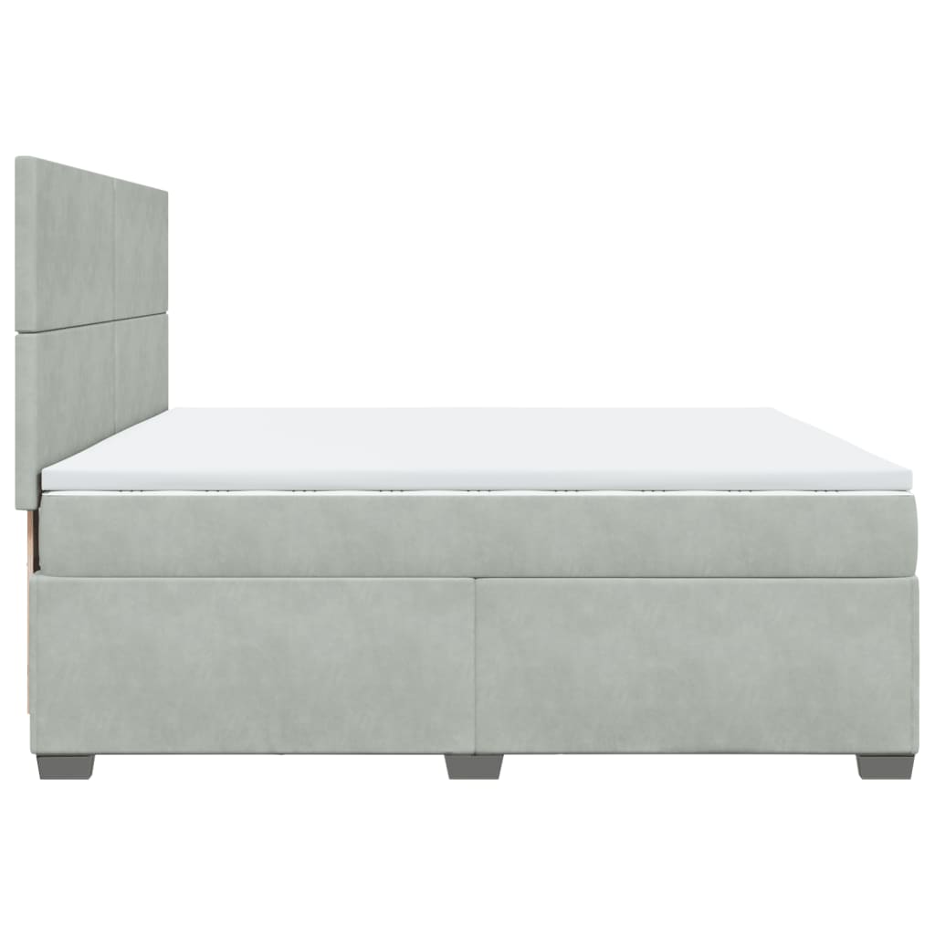 Sommier à lattes de lit et matelas Gris clair 200x200cm Velours - XIOS