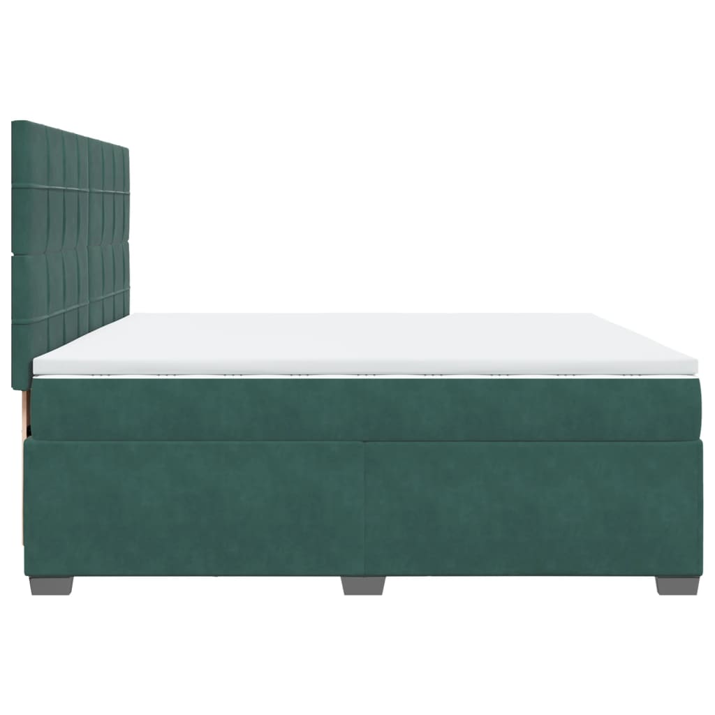 Sommier à lattes de lit et matelas Vert foncé 200x200cm Velours - XIOS