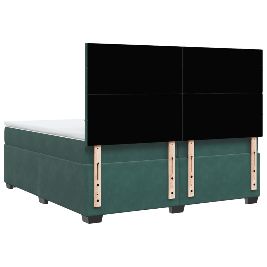 Sommier à lattes de lit et matelas Vert foncé 200x200cm Velours - XIOS