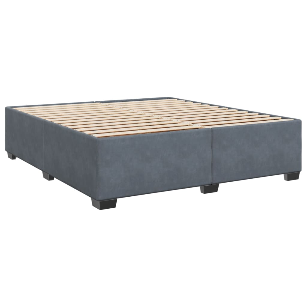 Sommier à lattes de lit et matelas Gris foncé 200x200cm Velours - XIOS