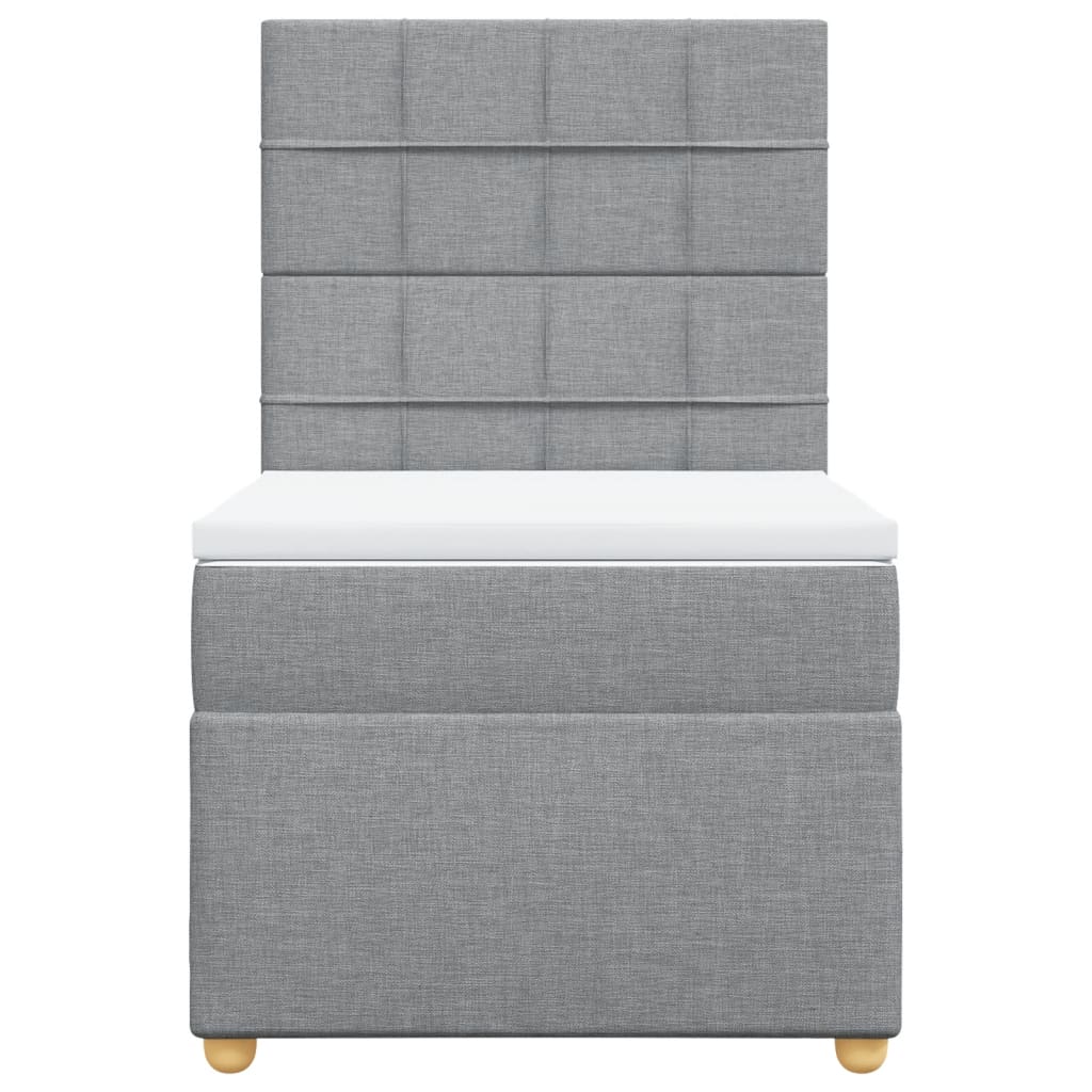 Sommier à lattes de lit avec matelas gris clair 80x200 cm tissu - XIOS
